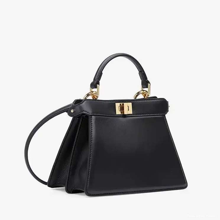 Affordable HOT Nappa ISeeU Peekaboo Fendi Petite Leather In Black Bag 0512